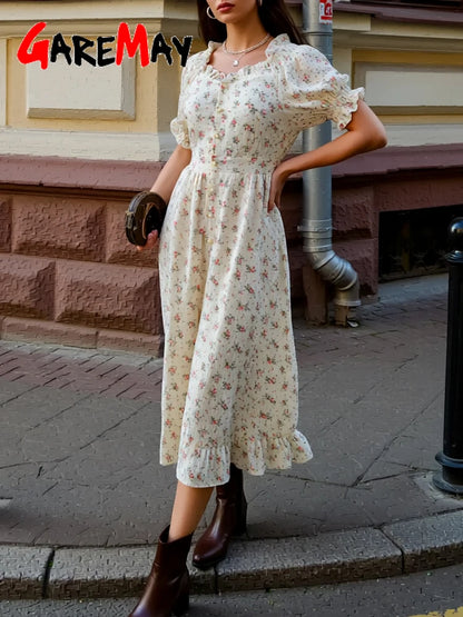 Elegante Vestido de Verão para Mulher em Algodão 100% Vintage Leve Midi Vestidos Muçulmanos Bonitos Longo Casual Vestido Branco para Mulher 2026