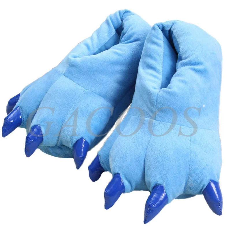 Winter Warm Soft Indoor Floor Slipper Women Men Shoes Paw Funny Animal Christmas Monster Claw Plush Home Onesie Shoes for Couple