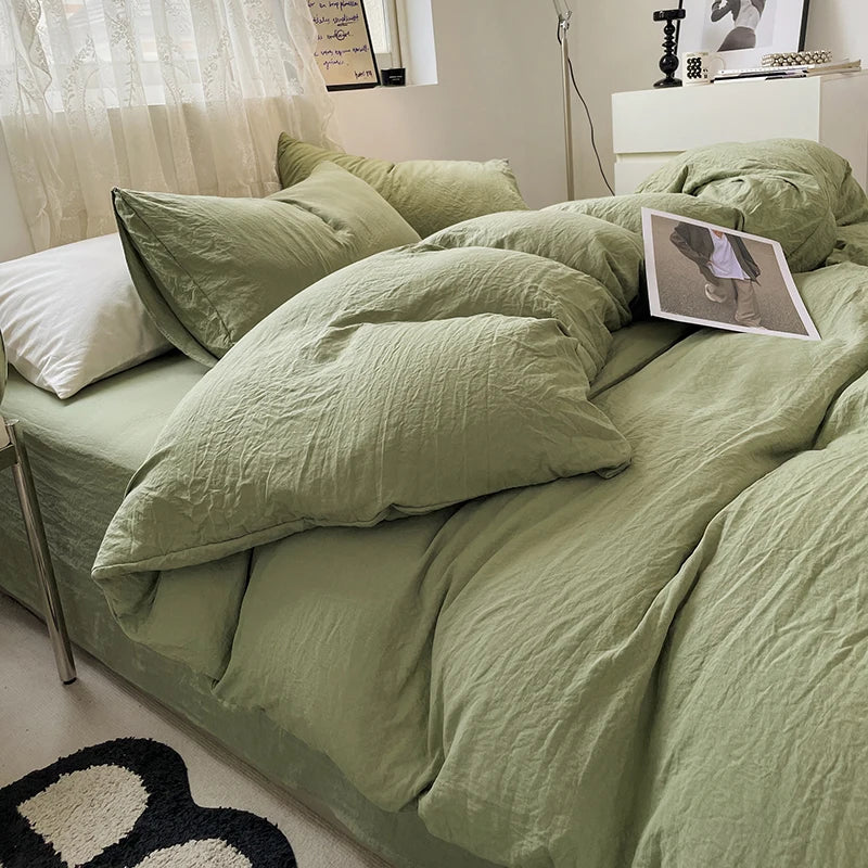 Fashion Dark Gray Duvet Cover Sets Brushed Quilt Covers Single Double Queen Bedding Sets Pillowcase Boys Solid Comforter Cover