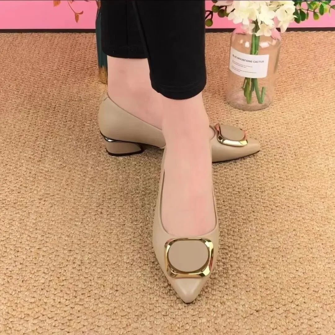 sapatos femininas women light weight elegant sky blue comfort slip on square heel shoes lady cute office career work shoes ea184