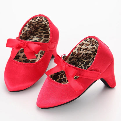 Spring and Autumn Girl Baby Anti slip Children's Shoes Girl Baby Beautiful Bow High Heels Girl Baby High Heels