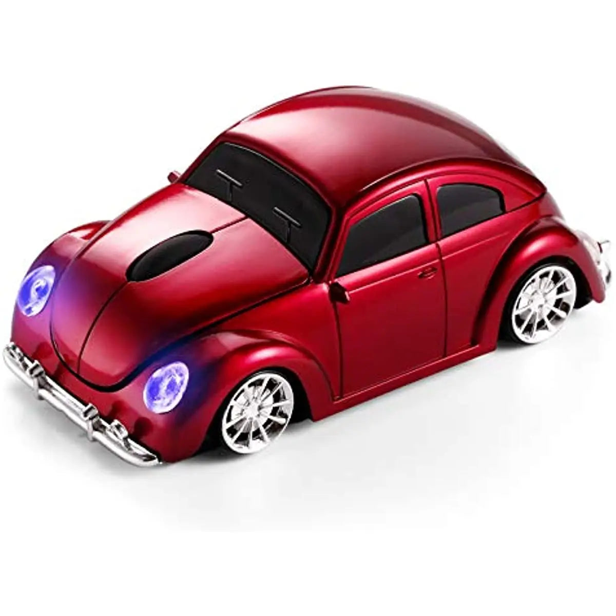 Rato com o Formato de Carro Clássico [Atualizado] com Faróis LED, 1600 DPI, Rato de Computador Sem Fios 2.4Ghz, Confortável para Todas as Utilizações