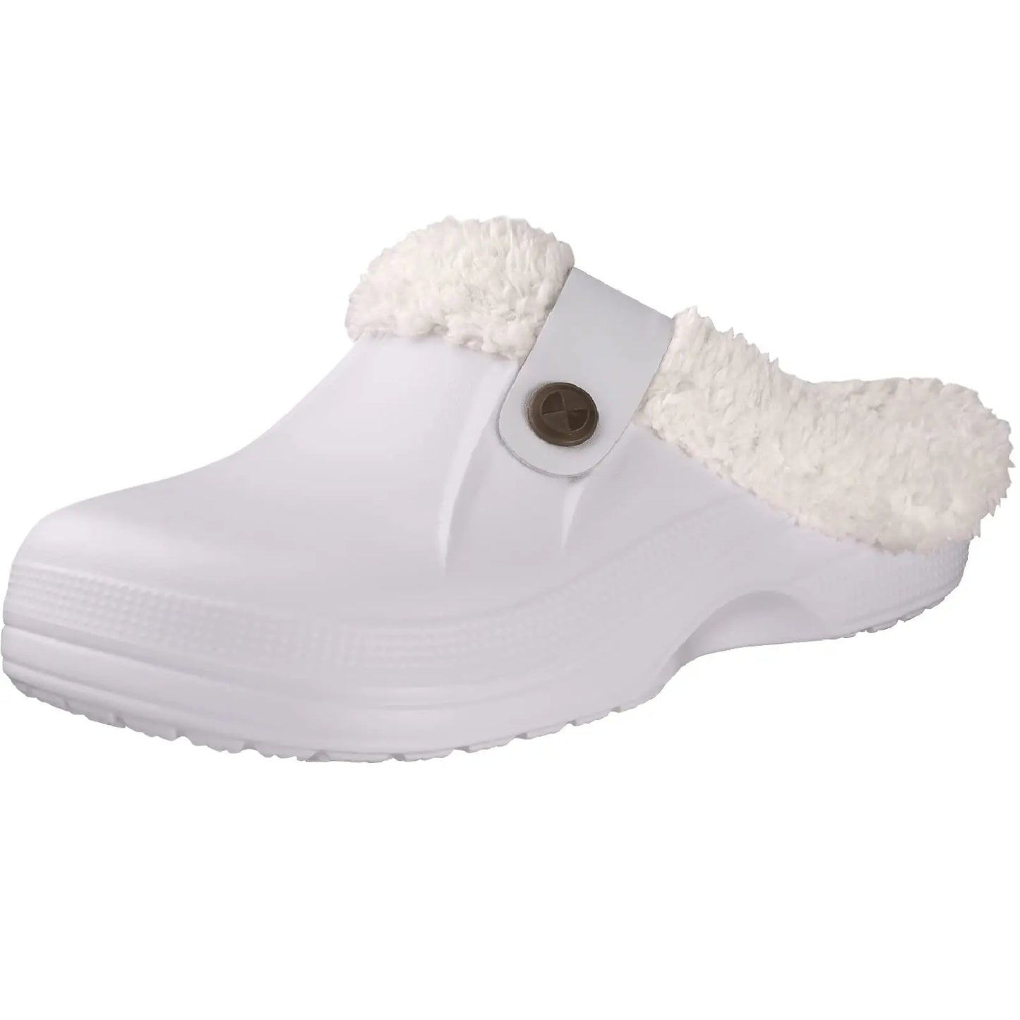 CRACOMIN Tamancos Forrados a Pelo Mulher Homem Sapatos de Jardim Impermeáveis Chinelos Felpudos de Inverno Sapatos de Quarto de Pelúcia Tamancos de Pelo Modernos para Exterior
