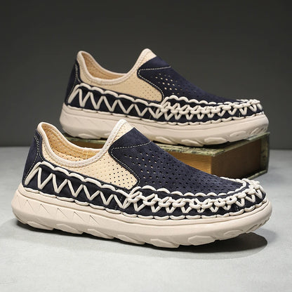 Summer Hand-woven Men's Shoes Fashion Men Casual Shoes Brand Designer Men Sneakers High Quality Outdoor Flats Driving Shoes