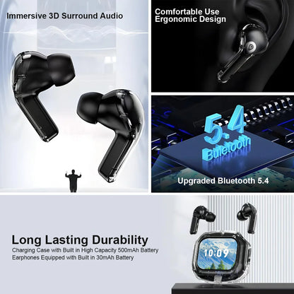 Wireless Bluetooth Headphones,144 Language Real Time Translation Earphones for Business,with Smart Touch Screen HiFi TWS Headset