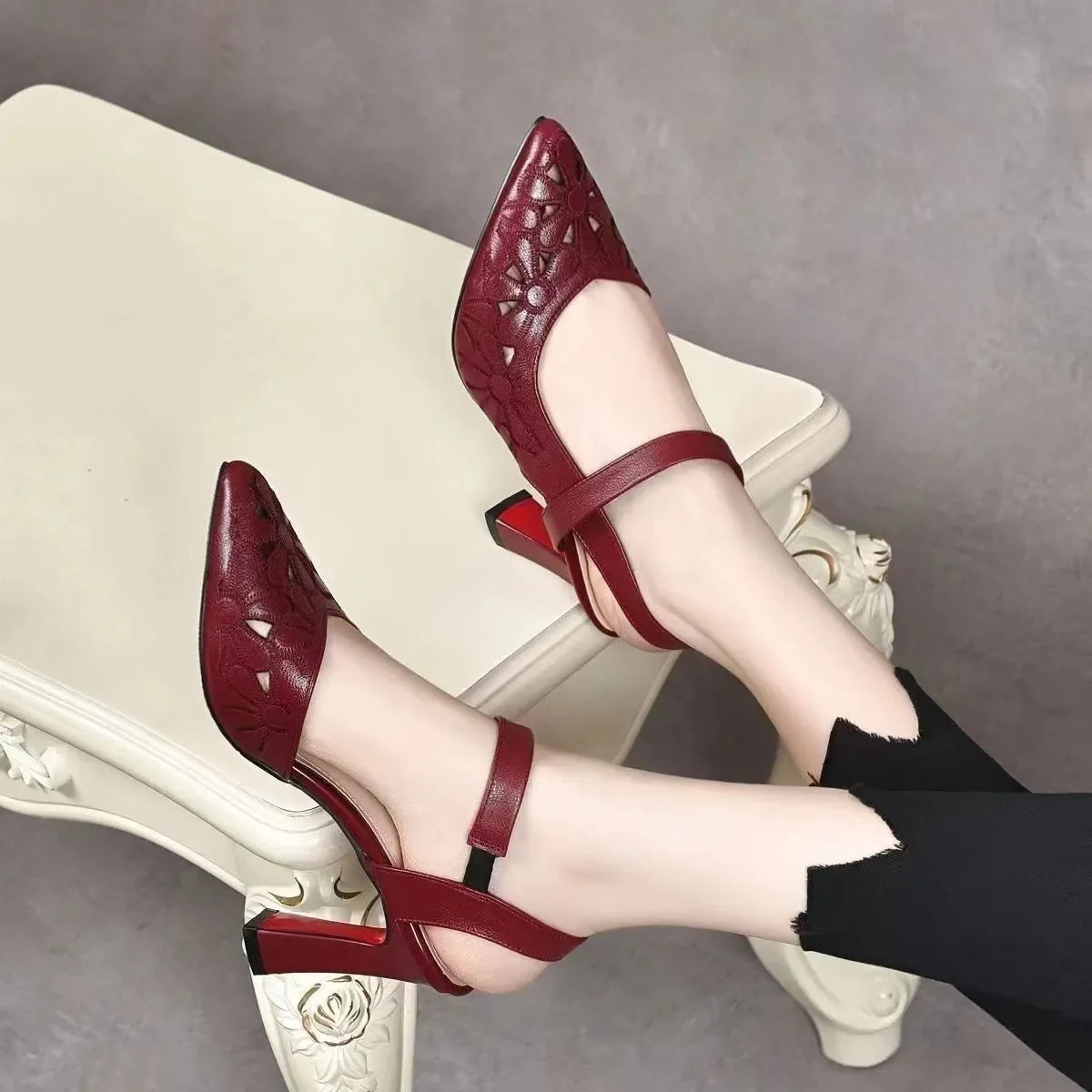 Cresfimix sapatos femininas lady fashion white patent leather elegant high quality square heel shoes for office hotel work ba430