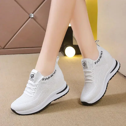 Sapatos Casuais de Primavera Outono 2026 para Mulher Sapatilhas de Plataforma em Malha Respirável da Moda Desporto Feminino Novas Sapatilhas de Designer Tenis De Mujer