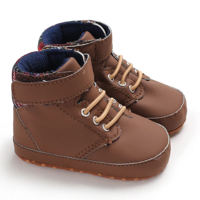 Newborn Male Baby Shoes Soft Soled Crib Shoes Warm Boots Anti Slip Sports Shoes 0-18 Months Old The First Walking Shoe