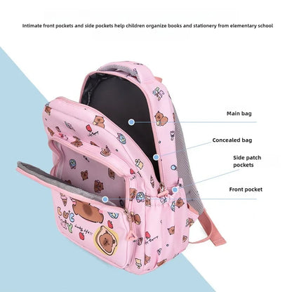 Capybara Colorful Backpack 3Pcs/Set for Women Casual School Bags with Lunch Bag Girl Boy Student Teenager Rucksack