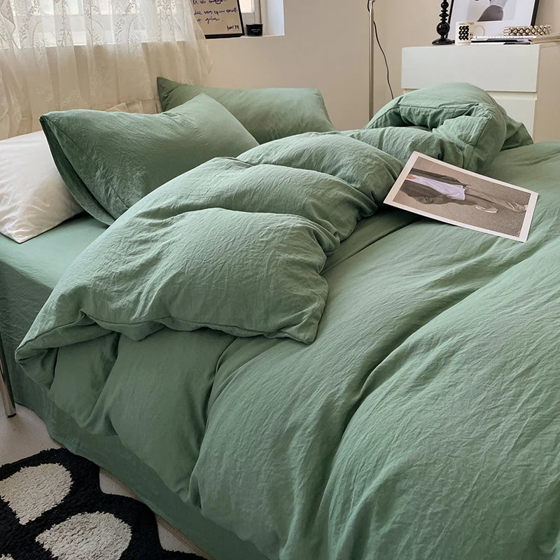 Fashion Dark Gray Duvet Cover Sets Brushed Quilt Covers Single Double Queen Bedding Sets Pillowcase Boys Solid Comforter Cover