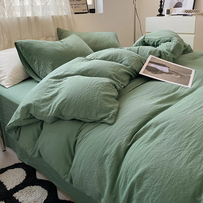 Fashion Dark Gray Duvet Cover Sets Brushed Quilt Covers Single Double Queen Bedding Sets Pillowcase Boys Solid Comforter Cover