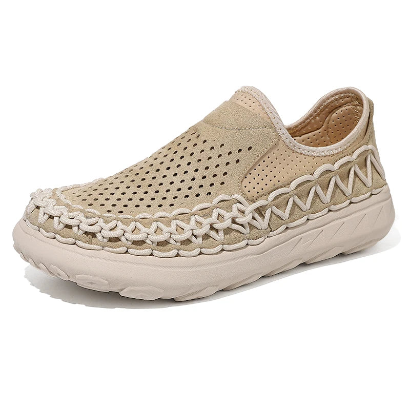 Summer Hand-woven Men's Shoes Fashion Men Casual Shoes Brand Designer Men Sneakers High Quality Outdoor Flats Driving Shoes