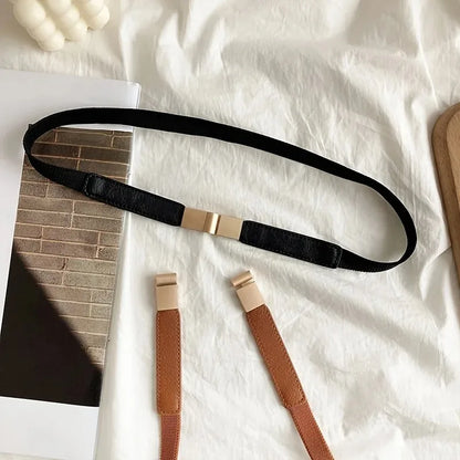Thin Elastic Waist Belt for Girls Fashion Decorative Belt Slimming Design for Dresses Skirts Stylish Elastic Waistband