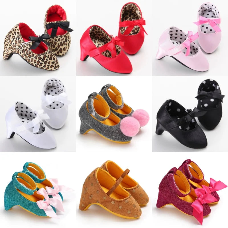 Spring and Autumn Girl Baby Anti slip Children's Shoes Girl Baby Beautiful Bow High Heels Girl Baby High Heels