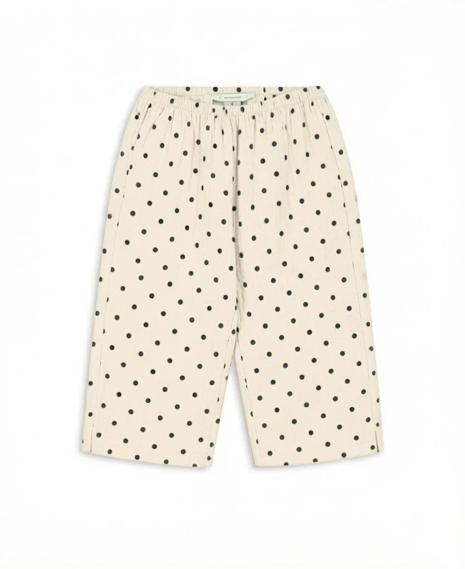 Verão 2026 Meninas KS Vestido Estampado de Bolinhas Roupa de Férias Menina Camisolas de Manga Comprida Calças Estilo Preppy Infantil Vestidos Conjunto de Roupa para Crianças