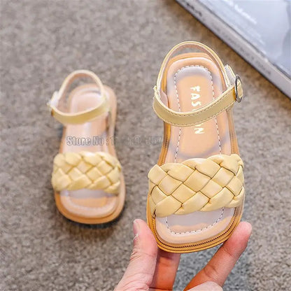 Sapatilhas de Verão para Crianças Meninas Pequenas Sandálias de Praia da Moda Princesa Vestido de Festa Sola Macia Sapatos de Bebé e Criança