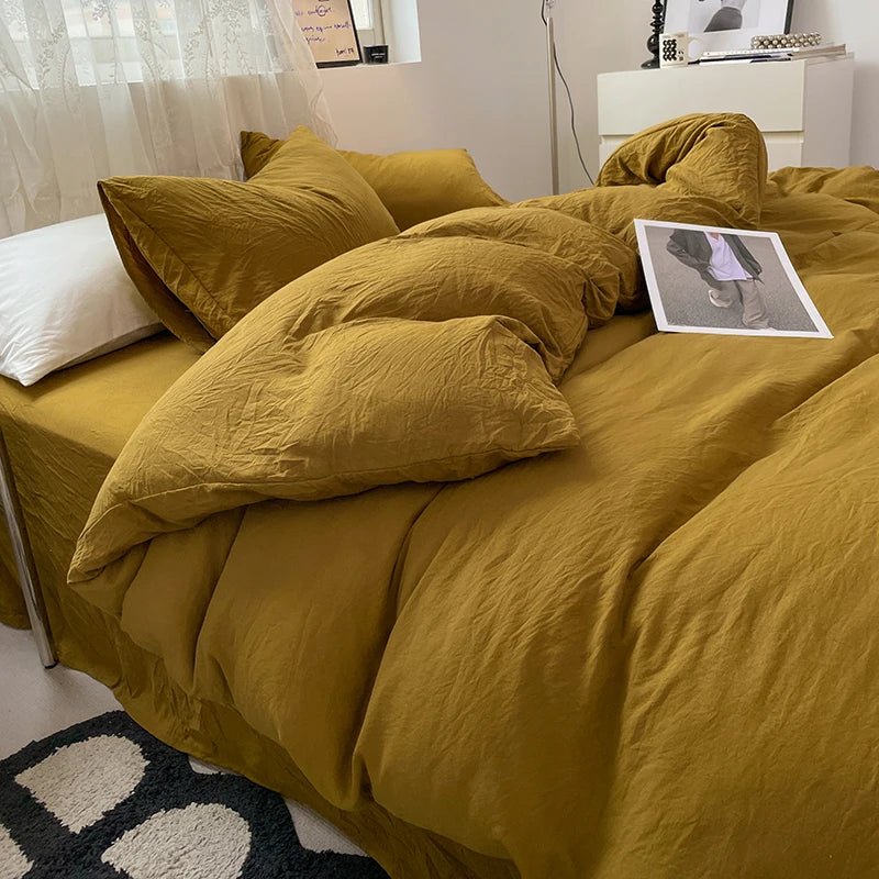 Fashion Dark Gray Duvet Cover Sets Brushed Quilt Covers Single Double Queen Bedding Sets Pillowcase Boys Solid Comforter Cover