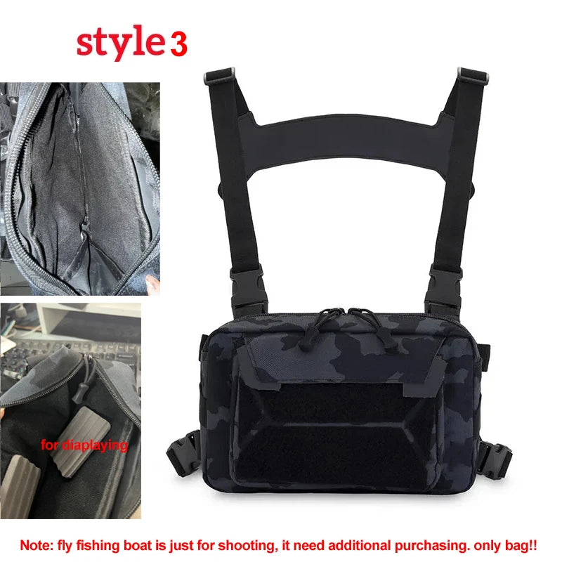 Fishing Chest Bag Men's Tactical Bags Waterproof Molle Nylon Climbing Camping Backpacks Outdoor Travel Vest Backpack Fanny Pack