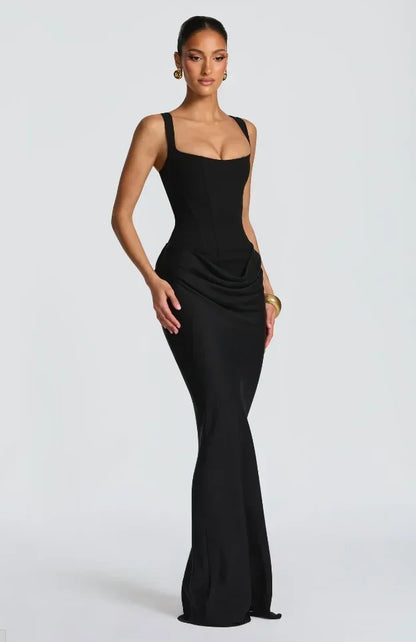 Women Square-neck Halter Mini Dress Sexy Pleated Sleeveless Backless High Waist Bodycon Dresses 2026 New Fashion Party Robes
