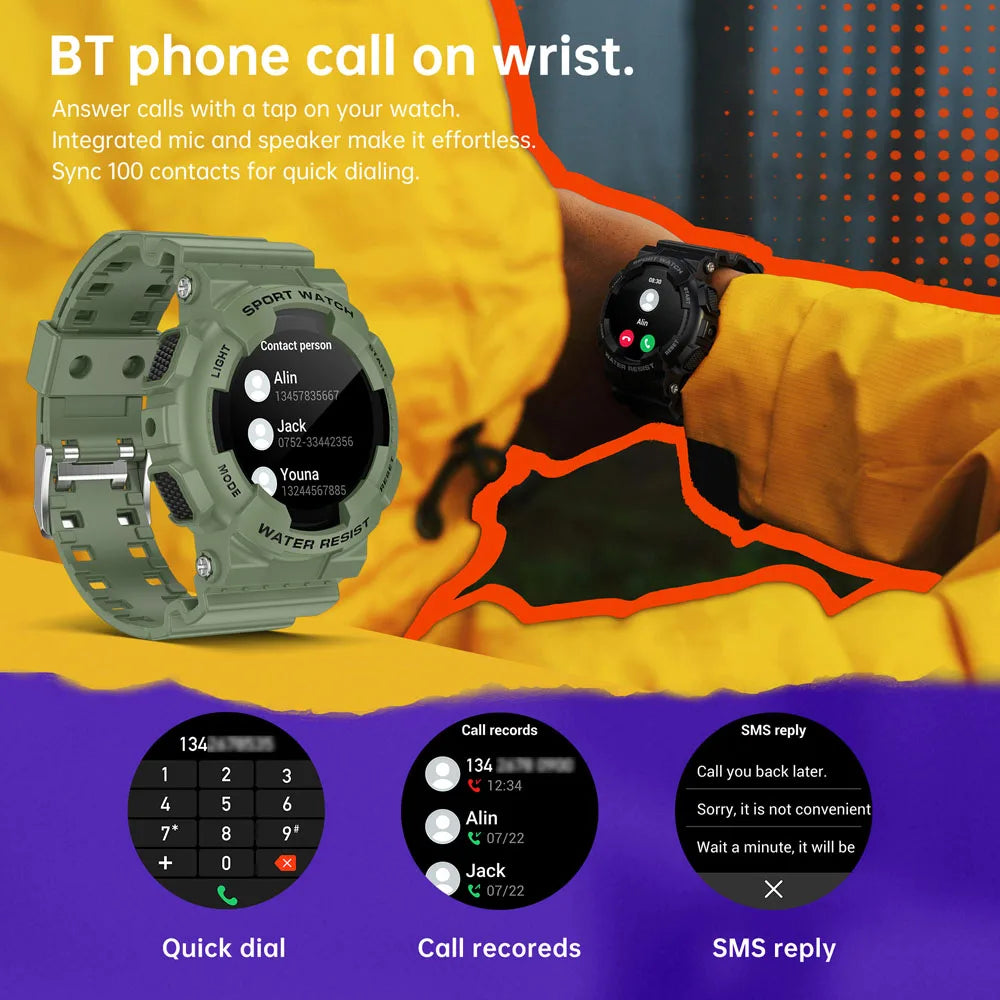 2026  Smart Watch Original Design IP68 Waterproof Bluetooth Call Health Monitor 100+ Sports Modes Flashlight