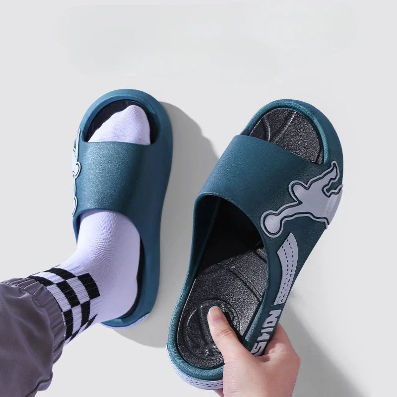 House Indoor Shiatsu Men's Shoe Living Room Male Slipper Slides Flip Flops Walk Around Home Bathroom 2025 Style Y2k Trend Eva