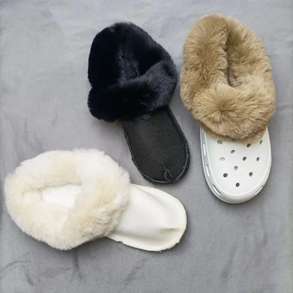 Detachable And Washable Thick Soft Plush Cover For Clogs Slipper Insoles Inserts Fur Lined Shoes Plush Liner Winter Shoe Cover