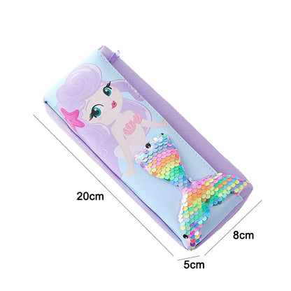Mermaid Pencil Case Estuche Escolar Pencil case School Supplies Sequins Pencil Pouch Kawaii Stationery Pencil Cases For Girls