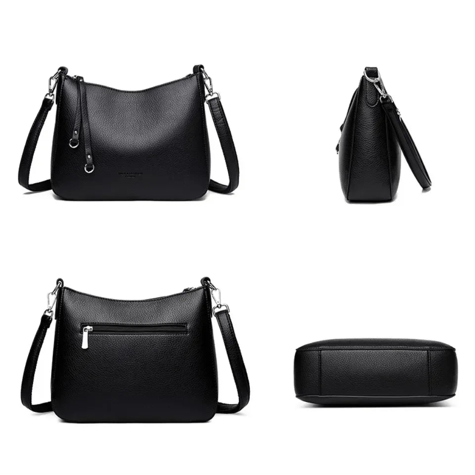 Bolsas de Ombro de Couro Macio Genuíno para Mulher, Bolsas de Luxo de Designer, Bolsas a Tiracolo para Mulher, Bolsas Casuais, Saco de Mensageiro, Saco de Deslocamento