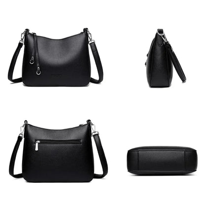 Bolsas de Ombro de Couro Macio Genuíno para Mulher, Bolsas de Luxo de Designer, Bolsas a Tiracolo para Mulher, Bolsas Casuais, Saco de Mensageiro, Saco de Deslocamento