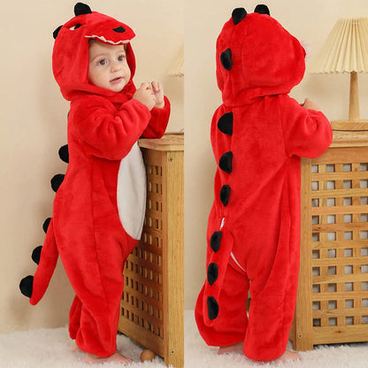 Toddler Boys Girls Kigurumi Pajamas 0-4 Years Children Sleepwear Winter Baby Rompers Infant Flannel Warm Clothes Animal Onesies
