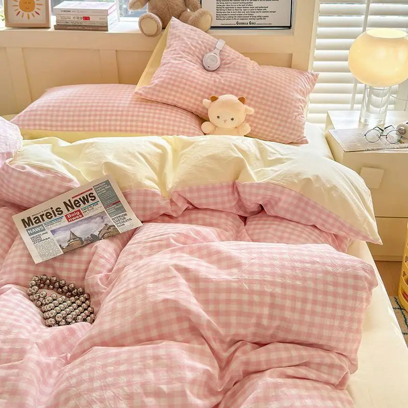Classic Duvet Cover Set with Pillowcases Flat Sheet Nordic Style No Comforter 2025 New Bedding Kit Double Twin Size Bed Linens