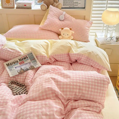 Classic Duvet Cover Set with Pillowcases Flat Sheet Nordic Style No Comforter 2025 New Bedding Kit Double Twin Size Bed Linens