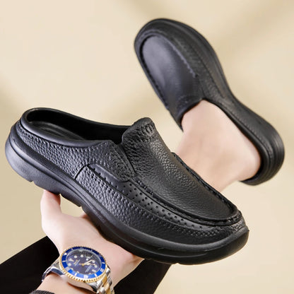 Sapatos masculinos de primavera e verão, novos, respiráveis, impermeáveis, antiderrapantes, resistentes a óleo, com sola macia, sapatos de chef casuais e modernos, sapatos de condução