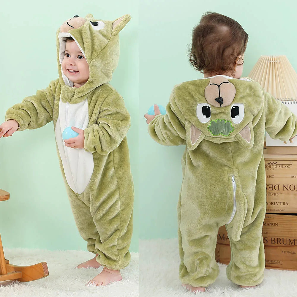 Toddler Boys Girls Kigurumi Pajamas 0-4 Years Children Sleepwear Winter Baby Rompers Infant Flannel Warm Clothes Animal Onesies