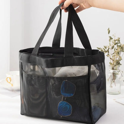 Hollow Large Capacity Makeup Storage Bag Women Multifunctional Mesh Shoulder Bag Travel Transparent Bag Beach Bags