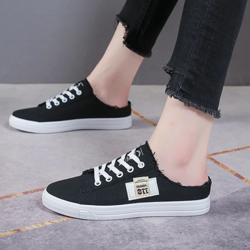Spring Summer Women Canvas Sneaker Low Top Denim Sneakers Ladies Lace-Up Flat Canvas  Board Shoes Female sapatos femininos