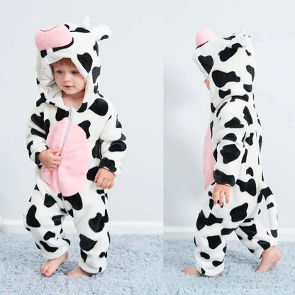 Toddler Boys Girls Kigurumi Pajamas 0-4 Years Children Sleepwear Winter Baby Rompers Infant Flannel Warm Clothes Animal Onesies