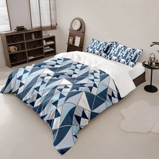 3pcs Color Curve Printed Coreless Duvet Cover Set, Multiple Sizes, Soft And Comfortable Bedding Decoration, Machine Washable