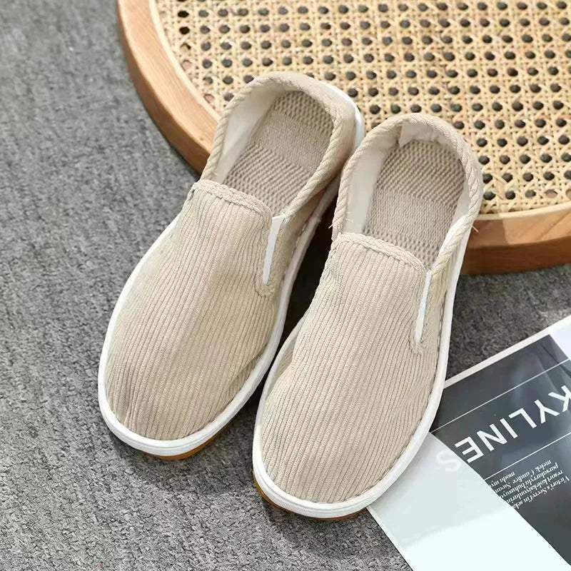 2025 New Summer Mesh Shoes Men Slip-On Flat Sapatos Hollow Out Comfortable Father Shoes Man Casual Moccasins Basic Espadrille