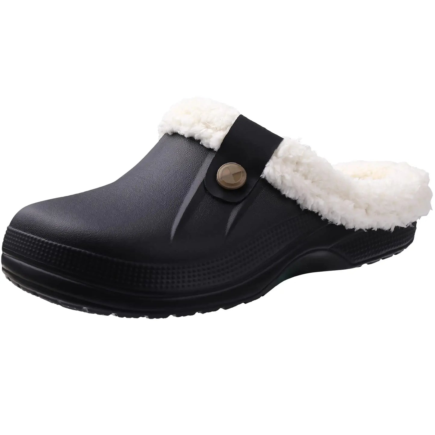 CRACOMIN Tamancos Forrados a Pelo Mulher Homem Sapatos de Jardim Impermeáveis Chinelos Felpudos de Inverno Sapatos de Quarto de Pelúcia Tamancos de Pelo Modernos para Exterior