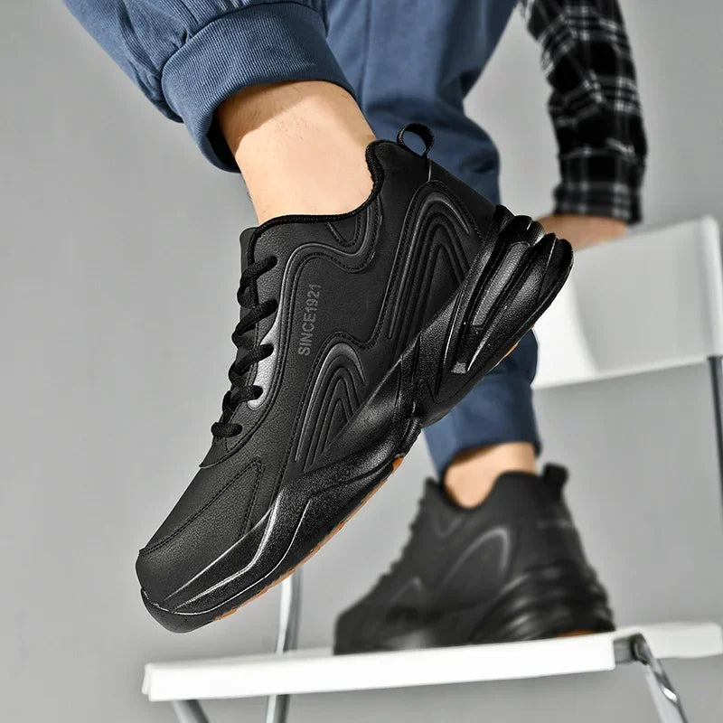 Sapatilhas Casuais Masculinas para Exterior, Caminhada, Confortáveis, Desportivas, Sapatos de Corrida para Homem, Sapatilhas de Couro Impermeáveis de Alta Qualidade para Inverno, Ténis Feminino