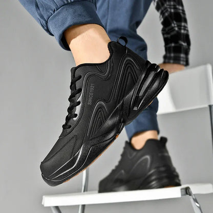 Sapatilhas Casuais Masculinas para Exterior, Caminhada, Confortáveis, Desportivas, Sapatos de Corrida para Homem, Sapatilhas de Couro Impermeáveis de Alta Qualidade para Inverno, Ténis Feminino