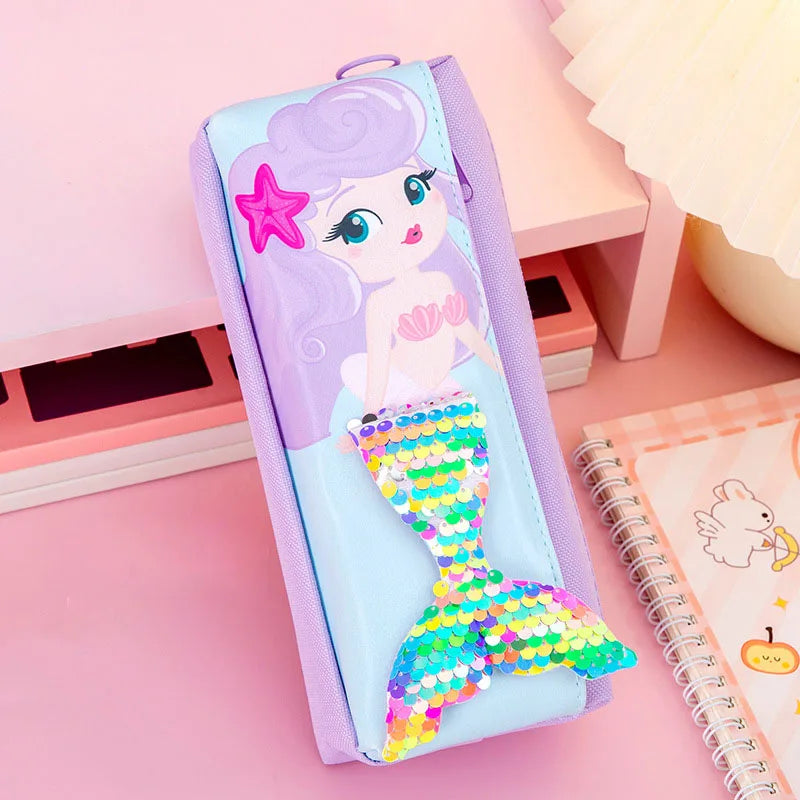 Mermaid Pencil Case Estuche Escolar Pencil case School Supplies Sequins Pencil Pouch Kawaii Stationery Pencil Cases For Girls