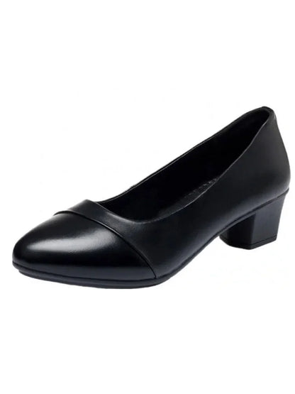 sapatos femininas women cute round toe spring light weight slip on square heel shoes for office lady casual hotel work shoe a408