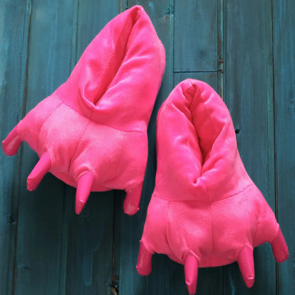Winter Warm Soft Indoor Floor Slipper Women Men Shoes Paw Funny Animal Christmas Monster Claw Plush Home Onesie Shoes for Couple