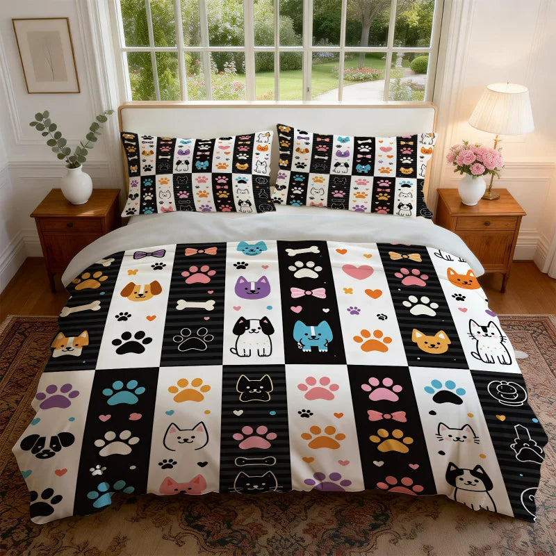 "Euphoria" Season 3 - Dog Print Duvet Cover Set, soft, skin-friendly, and comfortable, suitable for teenagers' bedrooms.