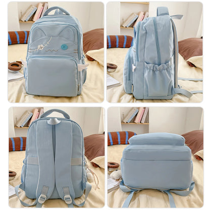Mochila Escolar para Aluna do Ensino Básico com Design Único, Bonita e Divertida, Mochila Feminina para Crianças, Mala Escolar de Viagem Leve para Meninas