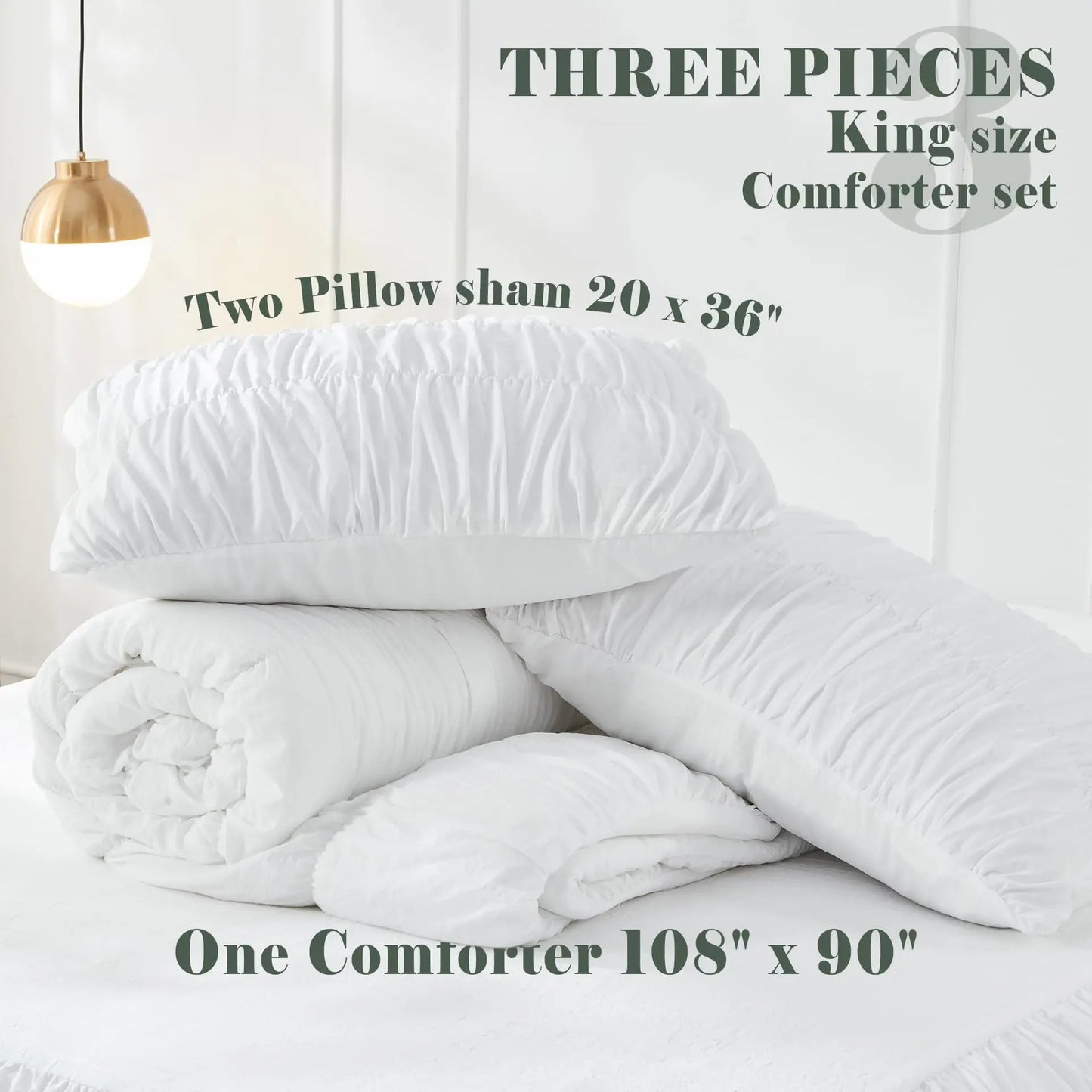 Plush Bohemian Ruffled White Duvet Cover Set - 3-Piece Comforter Sets with Bed Linen for Home Decor K Pop Demon Hunters