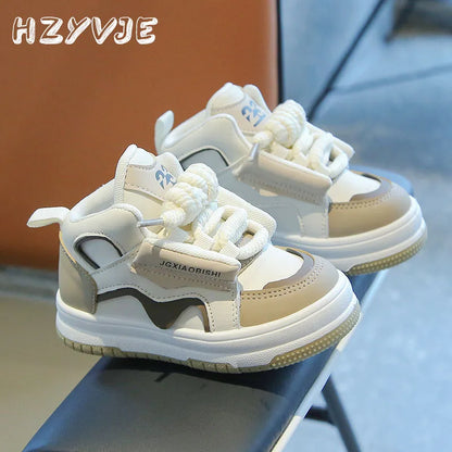 Sapatilhas Desportivas Novas de Primavera Outono para Criança, Sapatos de Tabuleiro Casuais para Menino, Sapatos de Corrida Dopamina da Moda de Cano Alto para Menina
