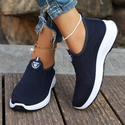 Sapatilhas Slip On para Mulher, Sapatilhas Respiráveis Brancas para Mulher, Sapatilhas Casuais, Sapatilhas Desportivas, Sapatilhas Vulcanizadas Confortáveis para Mulher
